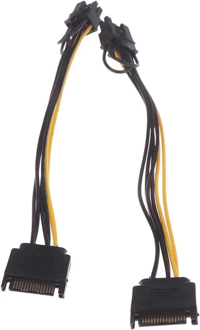 Alt view image 6 of 6 - 1pc 15pin SATA Male to 8pin(6+2) PCI-E Power Supply Cable 20cm 15-pin 8 Pin Wire for Graphic Card