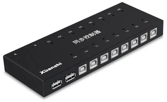 Main image of 4/8/16/32 Port Synchronous Control - Keyboard Mouse Synchronous Sharer, Plug and Play, Black Computer/Game Control Synchronizer, KVM Switch/Distributor, for Game Tudios/Offices(16 Ports)