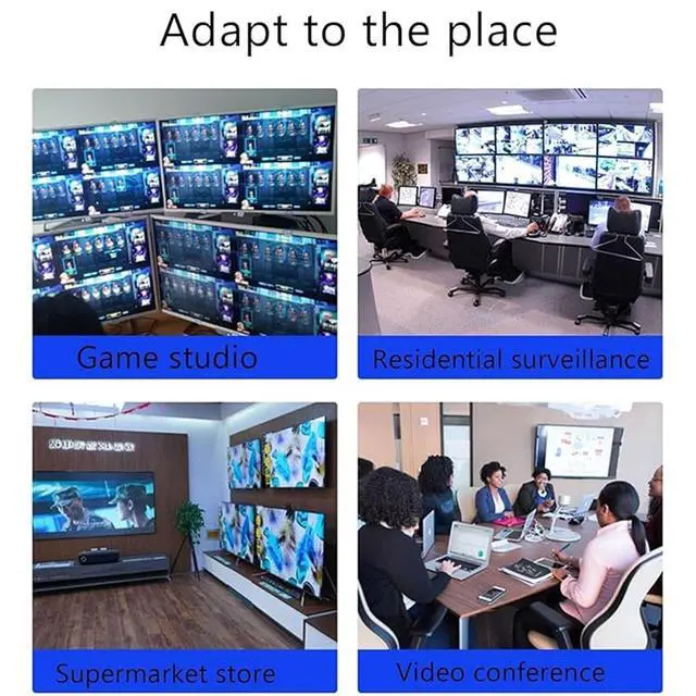 Alt view image 6 of 7 - KVM Switch - 4/16 Ports Split-Screen Synchronizer, Screens Split Control KVM Switch//Distributor, USB Keyboard Mouse Sync Controller, HDMI Screen Splits Controller(4 Ports)
