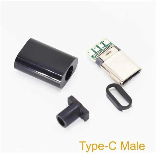 Alt view image 3 of 7 - 5/10 Sets USB 3.1 Type C Connector Male Plug DIY Solder Wire USB C Male Adapter Cable for DIY Data Line Interface Male Socket(White 10 Sets)