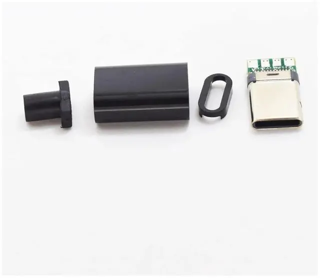Alt view image 4 of 7 - 5/10 Sets USB 3.1 Type C Connector Male Plug DIY Solder Wire USB C Male Adapter Cable for DIY Data Line Interface Male Socket(White 10 Sets)