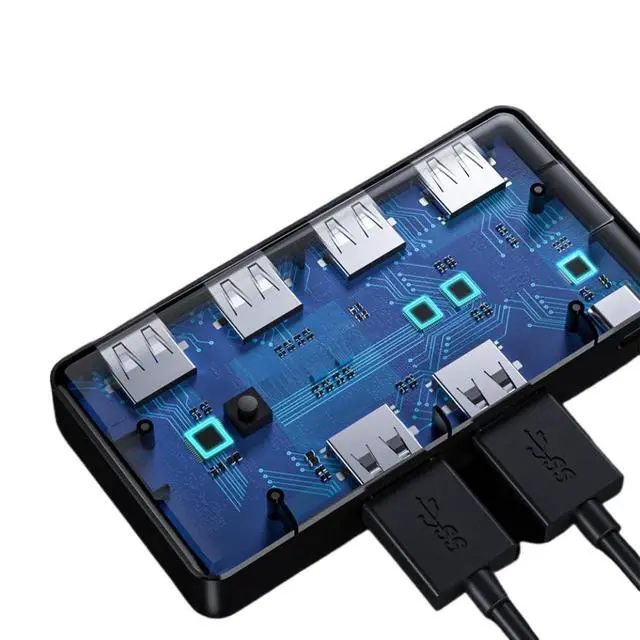 Alt view image 2 of 3 - USB KVM Switch Adapter 2 Input 4 Output USB 3.0 Switcher Keyboard Printer Sharer Compatible with Computer