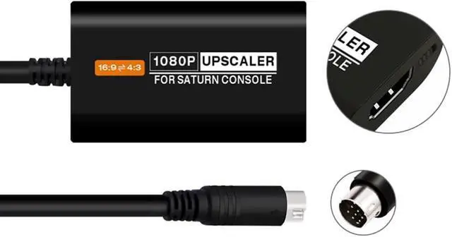 Alt view image 3 of 6 - NORMICHIC Converter for Sega Saturn SS to HDMI,1080P HDMI Cable Adapter for Saturn SS 16:9/4:3 S-video input 1080p adapter (black)