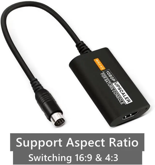 Alt view image 4 of 6 - NORMICHIC Converter for Sega Saturn SS to HDMI,1080P HDMI Cable Adapter for Saturn SS 16:9/4:3 S-video input 1080p adapter (black)
