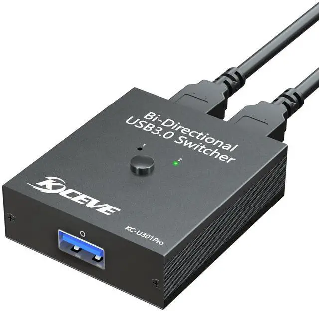 Main image of USB 3.0 Switch Selector, Reyoten Bi-Directional USB Switch 2 in 1 Out / 1 in 2 Out, USB3.0 KVM Switcher for 2 Computers Share Keyboard Mouse Scanner Printer