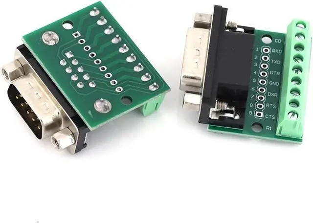 Alt view image 2 of 7 - 1/5/10Pcs DB9 Male Female Adapter Signals Terminal Module RS232 RS485 Serial to 9-Pin 9-Hole Connector(Male,5 Pcs)