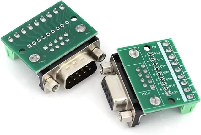 Alt view image 4 of 7 - 1/5/10Pcs DB9 Male Female Adapter Signals Terminal Module RS232 RS485 Serial to 9-Pin 9-Hole Connector(Male,5 Pcs)