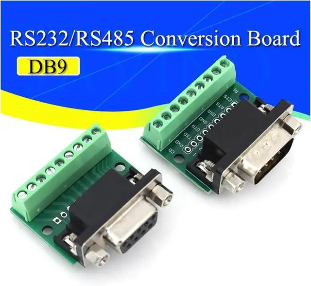 Alt view image 3 of 7 - 1/5/10Pcs DB9 Male Female Adapter Signals Terminal Module RS232 RS485 Serial to 9-Pin 9-Hole Connector(Male,5 Pcs)