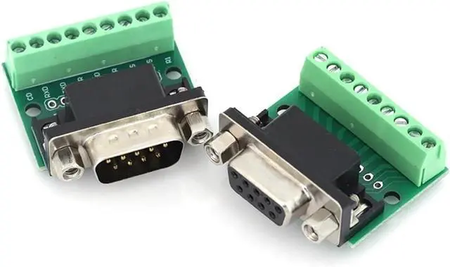 Alt view image 5 of 7 - 1/5/10Pcs DB9 Male Female Adapter Signals Terminal Module RS232 RS485 Serial to 9-Pin 9-Hole Connector(Male,5 Pcs)