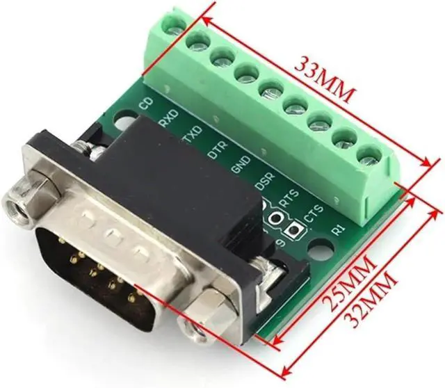 Alt view image 6 of 7 - 1/5/10Pcs DB9 Male Female Adapter Signals Terminal Module RS232 RS485 Serial to 9-Pin 9-Hole Connector(Male,5 Pcs)