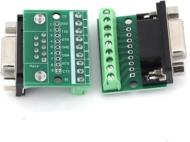 Alt view image 7 of 7 - 1/5/10Pcs DB9 Male Female Adapter Signals Terminal Module RS232 RS485 Serial to 9-Pin 9-Hole Connector(Male,5 Pcs)