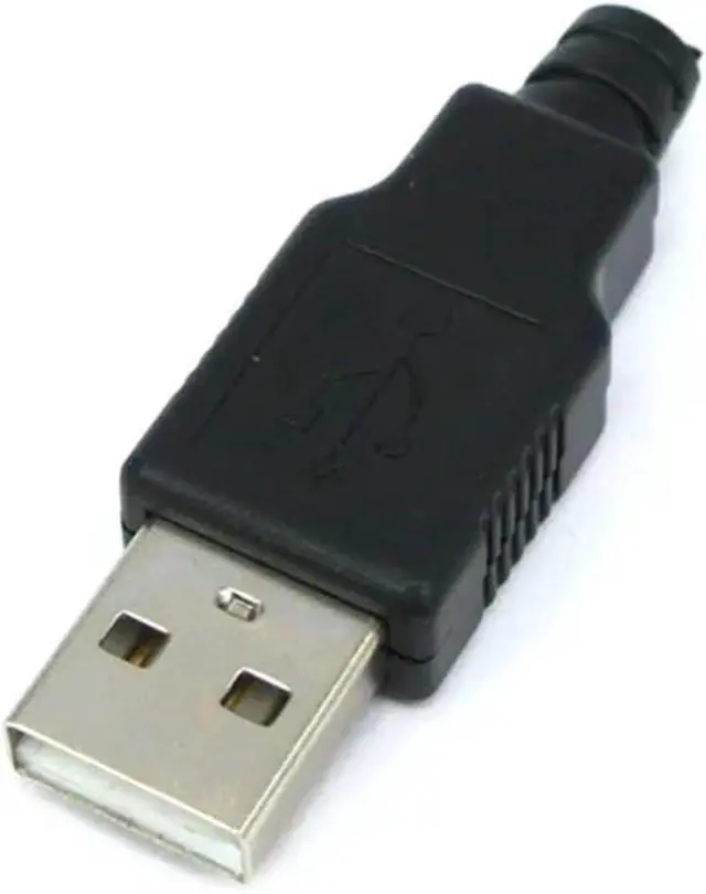 Alt view image 3 of 6 - 10 Sets USB 2.0 Type-A Male Connector - 4-Pin Solder-Type Black Plastic Shell Adapter for Data Connection(Male 10sets)