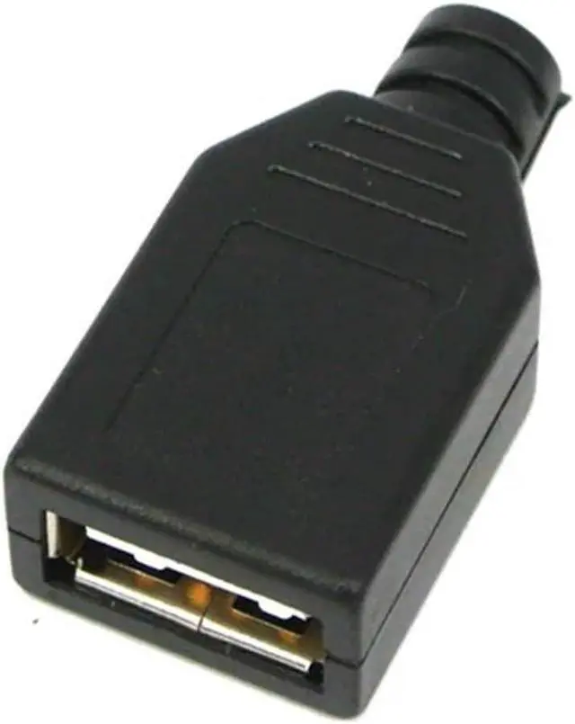 Alt view image 4 of 6 - 10 Sets USB 2.0 Type-A Male Connector - 4-Pin Solder-Type Black Plastic Shell Adapter for Data Connection(Male 10sets)