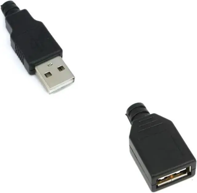 Alt view image 6 of 6 - 10 Sets USB 2.0 Type-A Male Connector - 4-Pin Solder-Type Black Plastic Shell Adapter for Data Connection(Male 10sets)
