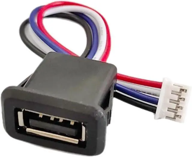 Alt view image 5 of 6 - USB 2.0 Female Power Jack - 2/4Pin Charging Port Connector with PH Cable Terminals for USB Charger Socket (1-10PCS)(White 4 Pin,2pcs)