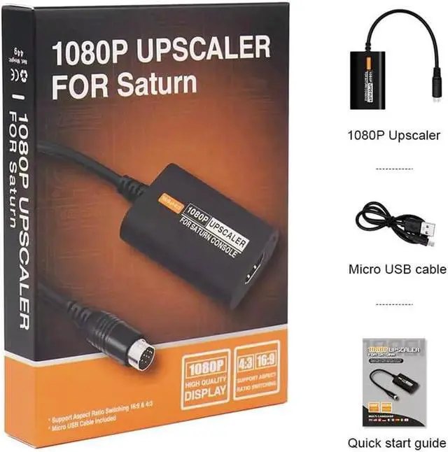 Alt view image 5 of 6 - NORMICHIC Converter for Sega Saturn SS to HDMI,1080P HDMI Cable Adapter for Saturn SS 16:9/4:3 S-video input 1080p adapter (black)