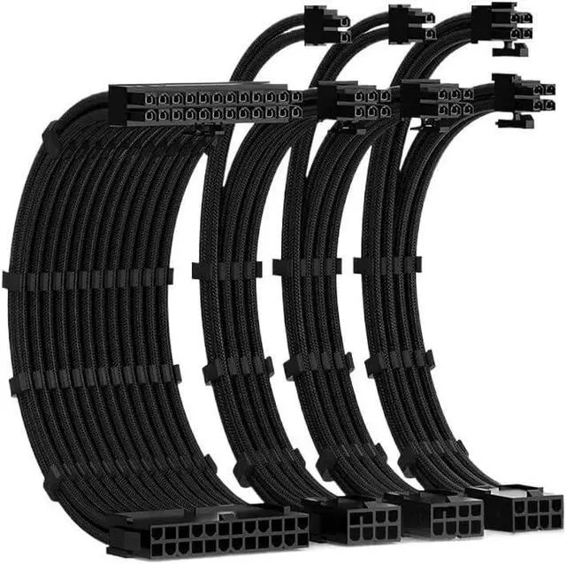 Alt view image 3 of 5 - KUNSR 300mm PSU Extension Cable 18AWG Power Cord 4 Kit Motherboard ATX 24Pin GPU PCI-E 8Pin(White)