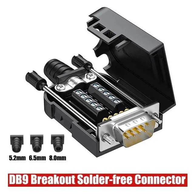 Alt view image 7 of 7 - Solder-Free DB9 Breakout Connector D-SUB RS232 RS485 RS422 9 Pin Plug Connectors Transfer-Free Male Female Terminal Adapter(BM)