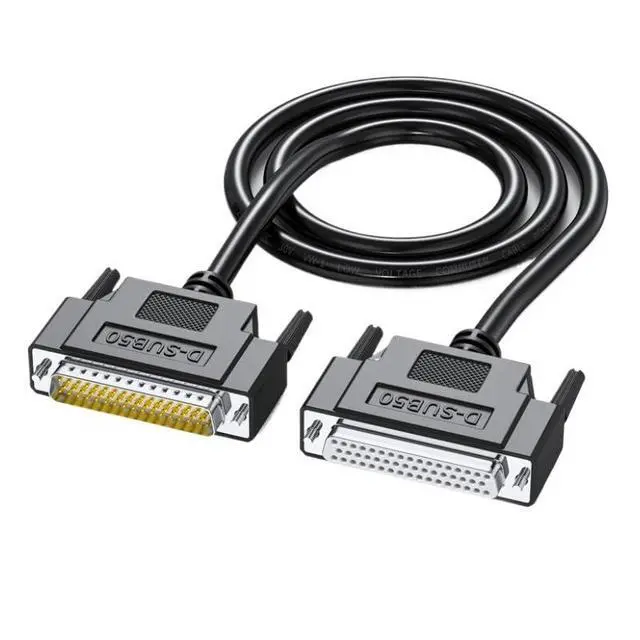 Alt view image 2 of 6 - Pure Copper DB50 Male to Female Connecting Wire 3-Rows 50 Pin Data Cable Servo 50Pin Shielded Cable(Orange,5 Meters)