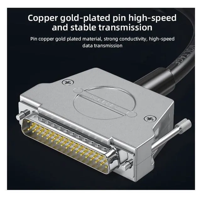 Alt view image 5 of 6 - Pure Copper DB50 Male to Female Connecting Wire 3-Rows 50 Pin Data Cable Servo 50Pin Shielded Cable(Orange,5 Meters)