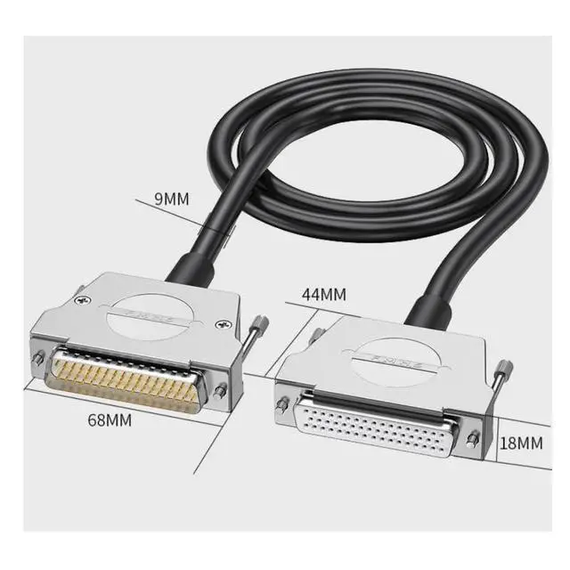 Alt view image 6 of 6 - Pure Copper DB50 Male to Female Connecting Wire 3-Rows 50 Pin Data Cable Servo 50Pin Shielded Cable(Orange,5 Meters)