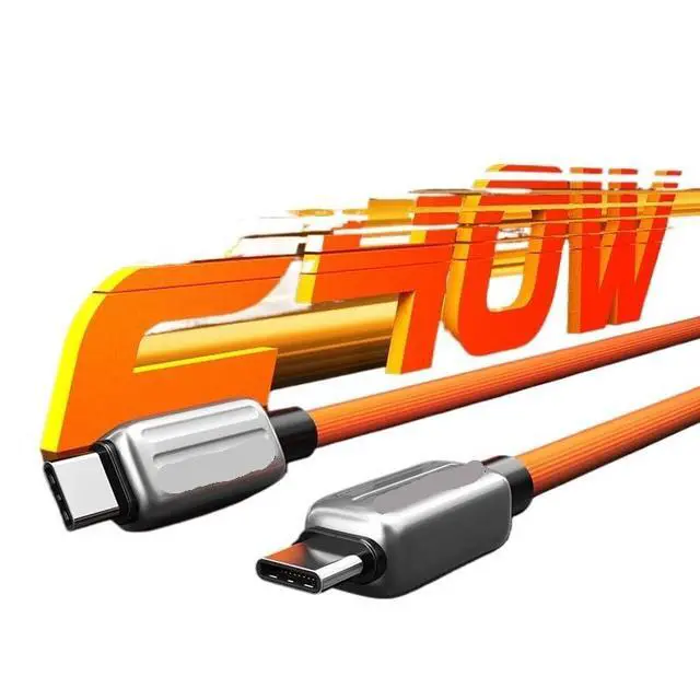 Alt view image 2 of 6 - 240W PD USB C to USB C Cable Fast Adapter Type C to C Cable Power Wire(2m,Orange)
