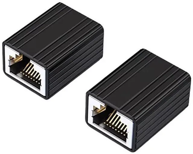 Main image of 10Gbps RJ45 Connector Ethernet Female to Female 10000Mbps Network Extender Extension for Cat8 Cat7 Cat6 Ethernet Cable Adapter(Black 2PCS)