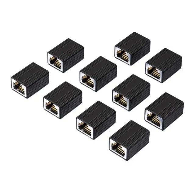 Alt view image 2 of 7 - 10Gbps RJ45 Connector Ethernet Female to Female 10000Mbps Network Extender Extension for Cat8 Cat7 Cat6 Ethernet Cable Adapter(Black 2PCS)