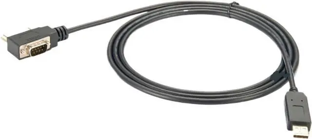 Main image of 90 Degree Low Profile USB 2.0 to DB9 Male Serial Converter Cable Space-Saving to RS232 to COM Port