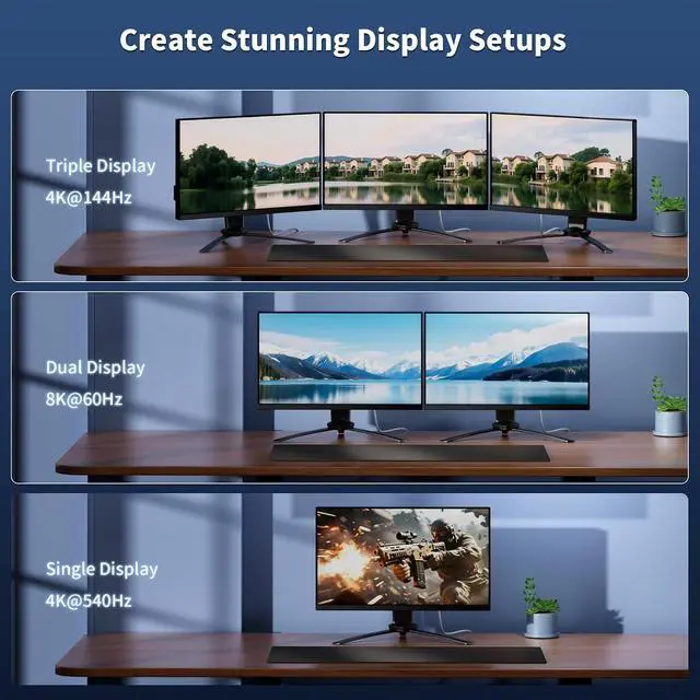 Alt view image 4 of 7 - 240W for Thunderbolt 5 Cable Right Angle 6.6 ft, 120Gbps Bandwidth, 80Gbps, Dual 8K, 4K 540Hz, Triple 4K 144Hz for iPhone 17, Thunderbolt 4, USB4, SSD, MacBook M4 Pro, Dock, eGPU, Mac mini M4 / M4 Pro
