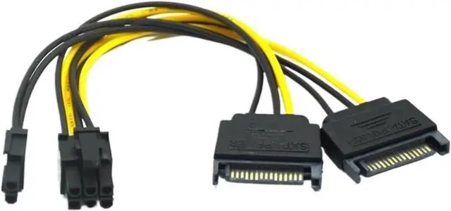Main image of Single SATA 15 Pin Turn to 8 Pin Graphics Card Power Connector Line 6PIN+2PIN Adapter Cable 15P to 8P Graphics Card Line Cable(SATA-183)