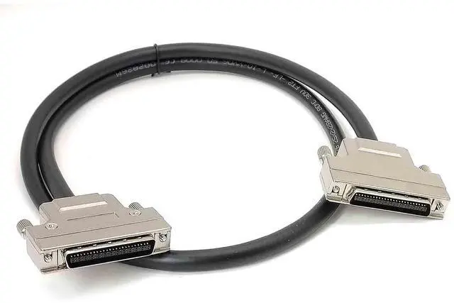 Main image of SCSI 50 Pin Male to Male HPCN with Metal Shell Shielded Twisted Pair Cable Straight Screw Locks Plug to Latch Lock Plug for Cable 1Meter