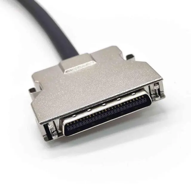 Alt view image 3 of 7 - SCSI 50 Pin Male to Male HPCN with Metal Shell Shielded Twisted Pair Cable Straight Screw Locks Plug to Latch Lock Plug for Cable 1Meter