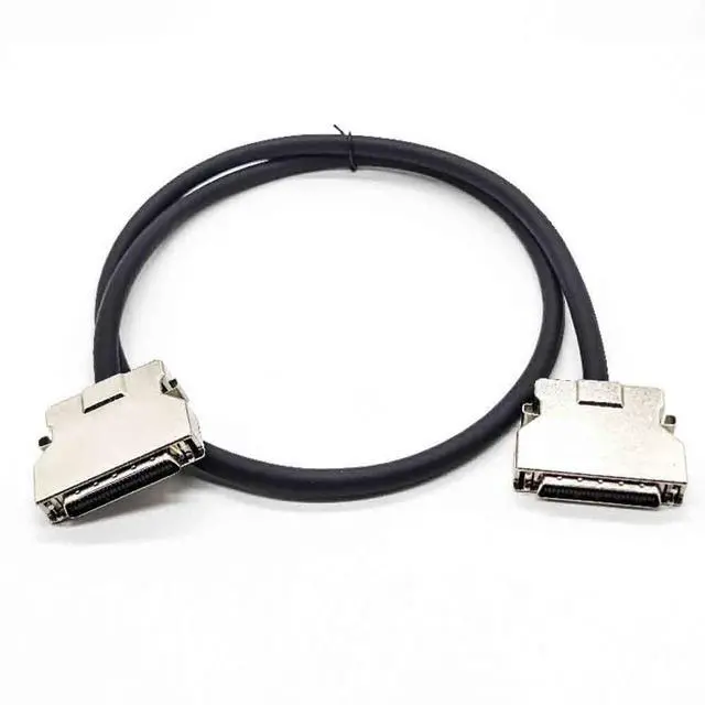 Alt view image 4 of 7 - SCSI 50 Pin Male to Male HPCN with Metal Shell Shielded Twisted Pair Cable Straight Screw Locks Plug to Latch Lock Plug for Cable 1Meter