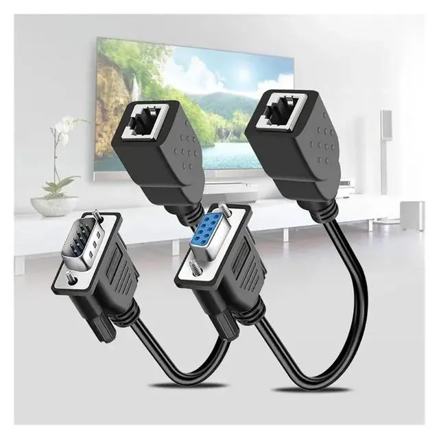 Alt view image 2 of 6 - Easy to Use DB9 Female/Male to RJ45 Adapter Cable Achieve Seamless Device Connectivities Cat5/6 Ethernets LAN Console(Male)
