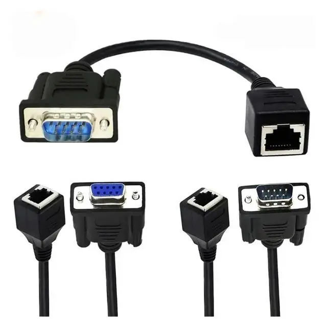 Alt view image 3 of 6 - Easy to Use DB9 Female/Male to RJ45 Adapter Cable Achieve Seamless Device Connectivities Cat5/6 Ethernets LAN Console(Male)