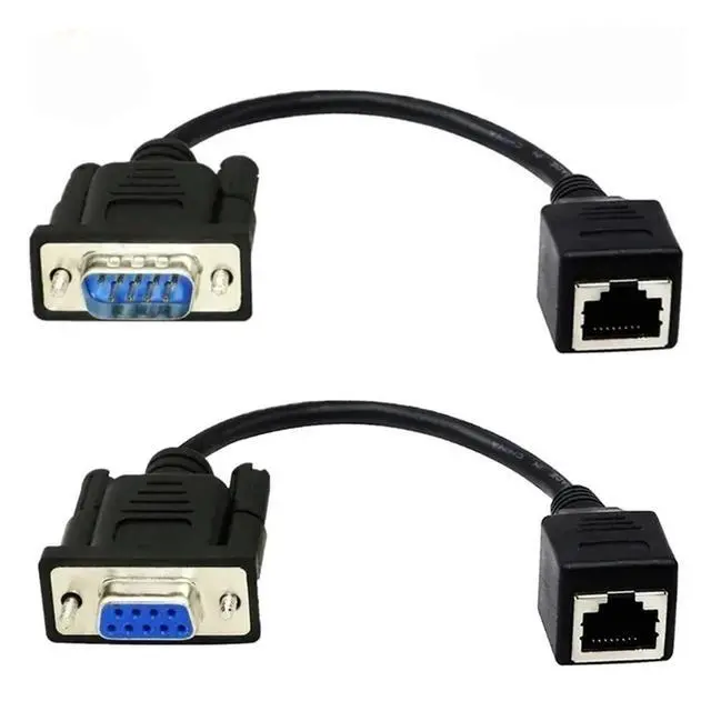 Alt view image 4 of 6 - Easy to Use DB9 Female/Male to RJ45 Adapter Cable Achieve Seamless Device Connectivities Cat5/6 Ethernets LAN Console(Male)
