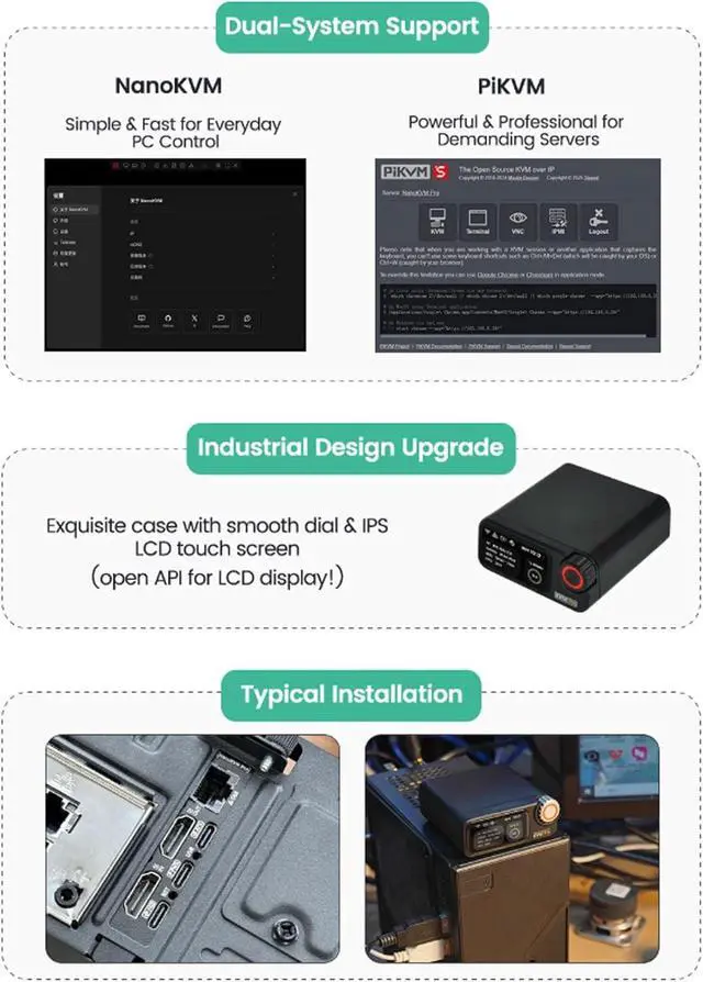 Alt view image 5 of 7 - Sipeed NanoKVM-Pro 4K IP-KVM, GbE, WiFi 6, Remote Management Device (ATX WiFi POE)