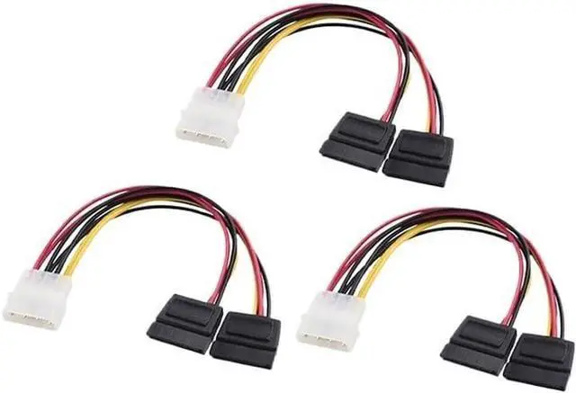 Alt view image 2 of 5 - KUNSR 4 Pin IDE to 2 Serial ATA Hard Driver Power Cable SATA Y Splitter Hard Drive Disk Extension Cord Adapter Connector(1 Piece)