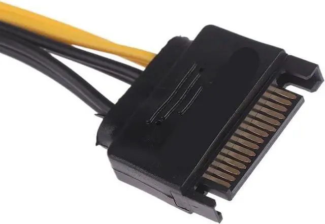 Alt view image 3 of 5 - KUNSR 1pc 15pin SATA Male to 8pin PCI-E Power Supply Cable 20cm 15-pin 8 pin Wire for Graphic Card