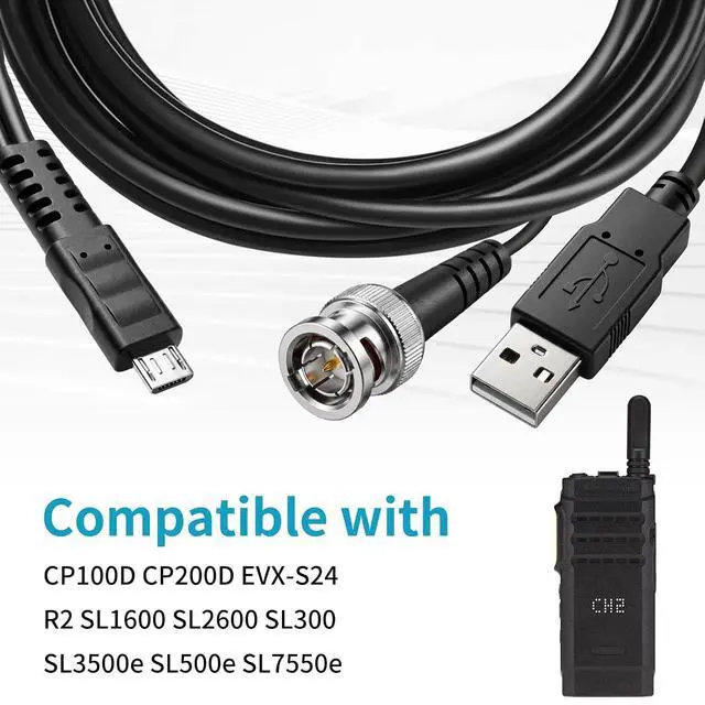Alt view image 2 of 5 - PMKN4128A USB Programming Cable for Motorola CP100D CP200D EVX-S24 R2 SL1600 SL2600 SL300 SL3500e SL500e SL7550e radi