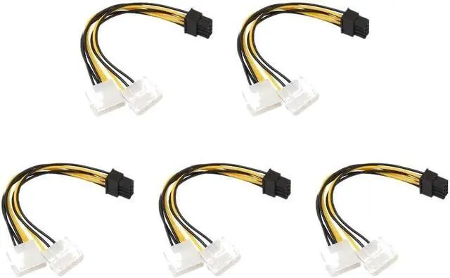 Main image of 1/5/10PCS 4 Pin IDE to 8 Pin PCI Power Cable PCI Adapter Video Card Power Cord Y Shape(5PCS)