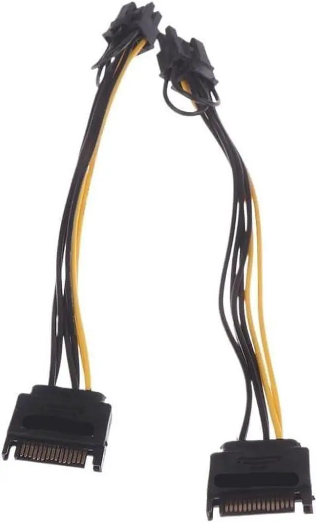 Alt view image 5 of 5 - KUNSR 1pc 15pin SATA Male to 8pin PCI-E Power Supply Cable 20cm 15-pin 8 pin Wire for Graphic Card