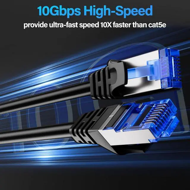 Alt view image 2 of 7 - Cat6A Ethernet Cable Shielded 10Gbps 5 ft (24 Pack), Slim Shielded (F/UTP) Ethernet Cable Cat 6, Flexible 28AWG Bare Copper Cat6 Cable, Space-saving Cat 6a Network Cable for Server, Data Center, Black