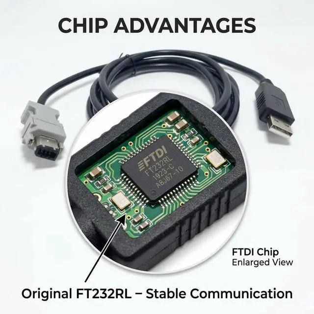 Alt view image 2 of 6 - USB to SM-6P Encoder Cable FT232RL RS485 Programming Cable for Delta ASDA-B2/A2 Servo Drive CN3 Port, 6ft Shielded Industrial Cable