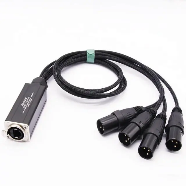Alt view image 3 of 5 - 4 Channel 3-Pin XLR Male Female to Ethercon Cable, Compact Cat6 Network Snake Receiver, AES DMX Audio Signal Extender Over Cat5 Cat6 RJ45 Ethernet Cable (Male Tails)