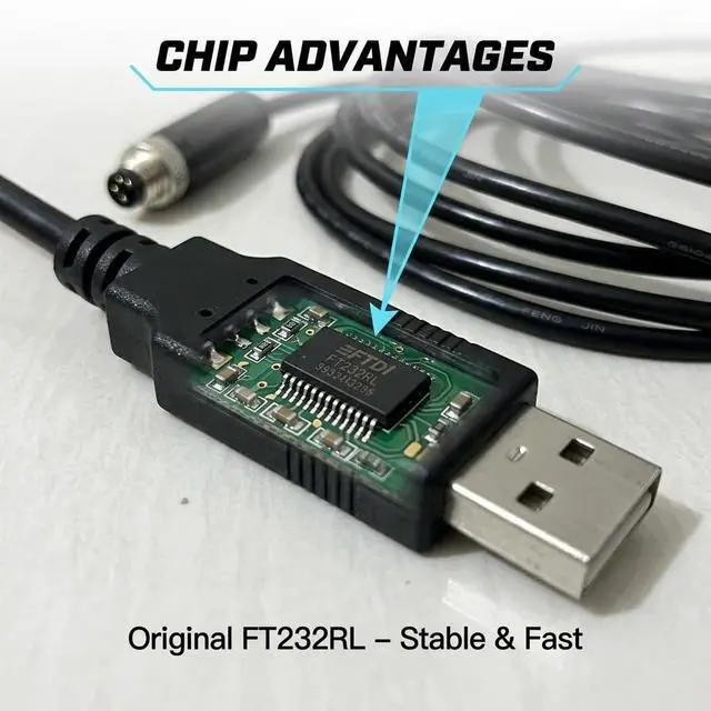 Alt view image 2 of 6 - USB to M8 4 Pin Cable FT232RL RS232 Serial Cable for Sick Safety Controller, 6.6ft Industrial Programming Cable Replacement DSL-8U04 G10M025KM1