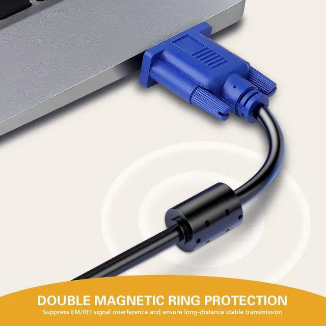 Alt view image 4 of 7 - VGA to VGA Monitor Cable 6 Feet Male to Male Computer Cord for TV Computer Projector - 6 Feet (10 Pack)