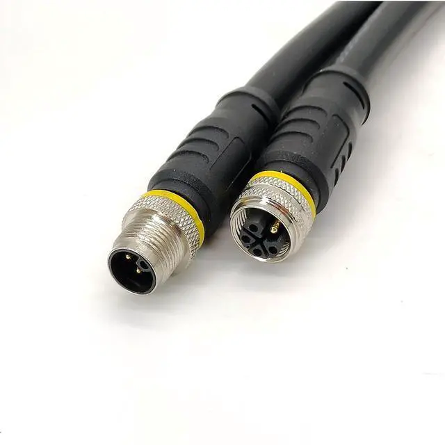 Alt view image 7 of 7 - M12 L-Code 5Pin 4+PE Male to Female Profinet Power Supply High Flex Waterproof Cable 1 Meter