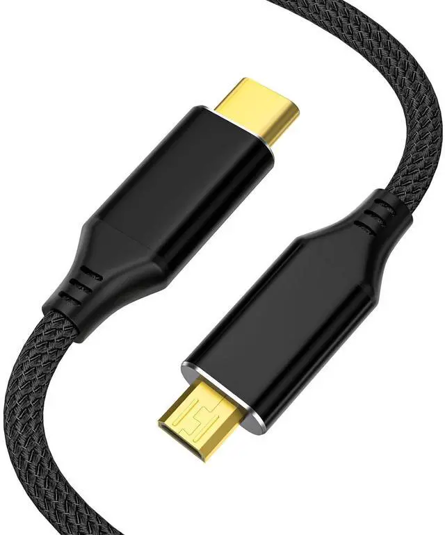 Main image of 4K Micro HDMI to USB C Cable, 6FT Nylon Braided High-Speed Uni-Directional Cord Supports 4K@60Hz & 2K@120Hz, Compatible with Sony ZV-E10, Canon EOS M50, Raspberry Pi 4, GoPro Hero 7/6/5, Black